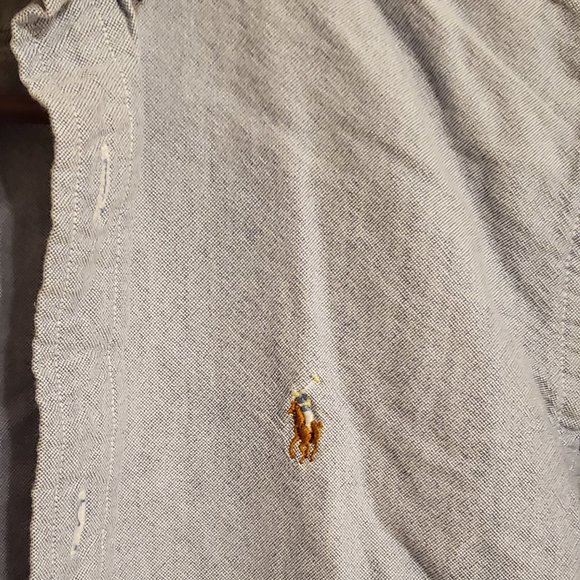 Ralph Lauren, Blue button-down dress shirt, long sleeve, Size 12 - Picture 2 of 15